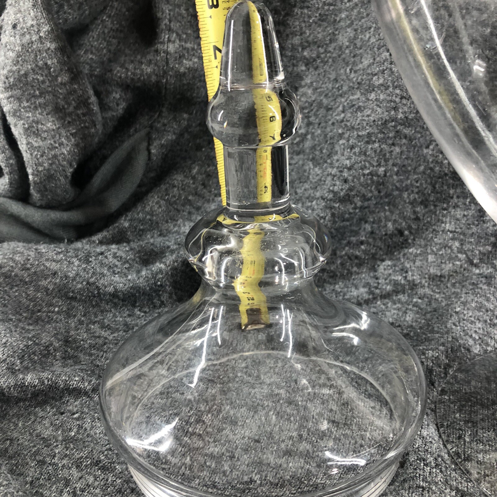 HUGE Vintage Ribbed & Footed Glass Chemist Carboy / Apothecary Display Jar