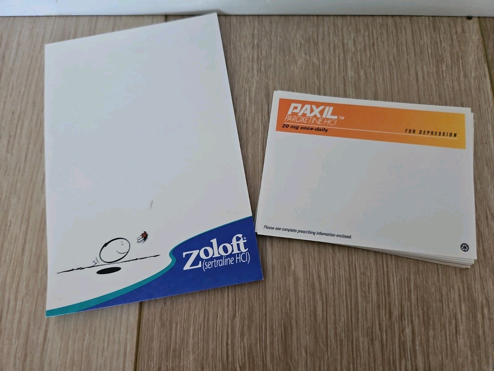 Vintage Zoloft Paxil Prescription Pharmaceutical Notepads Ad Promo drug Rep 90s