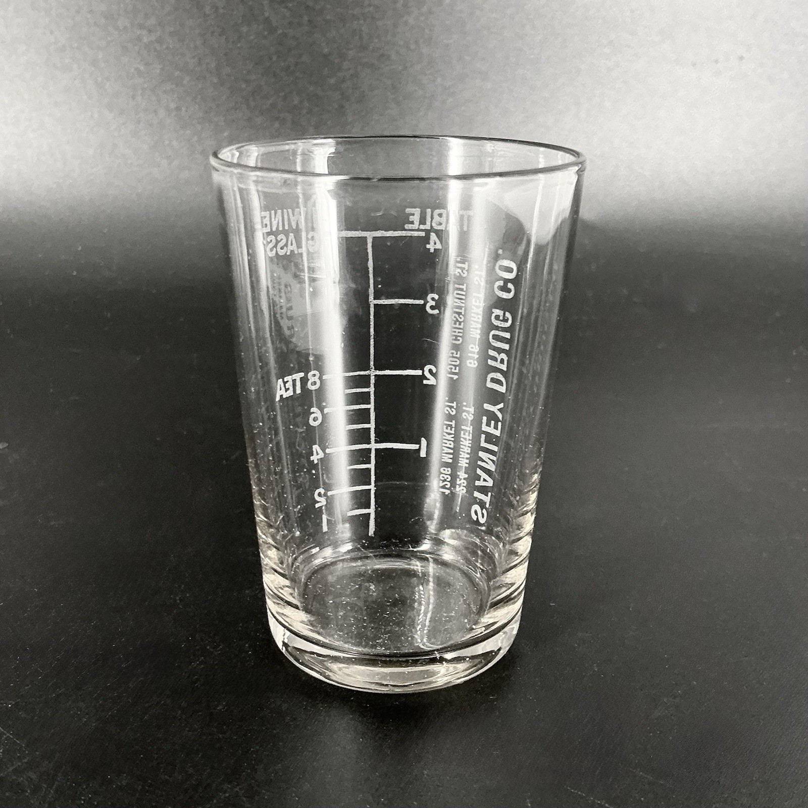 Advertising Medicine Dosing Cup Glass Stanley Drug Co Philadelphia