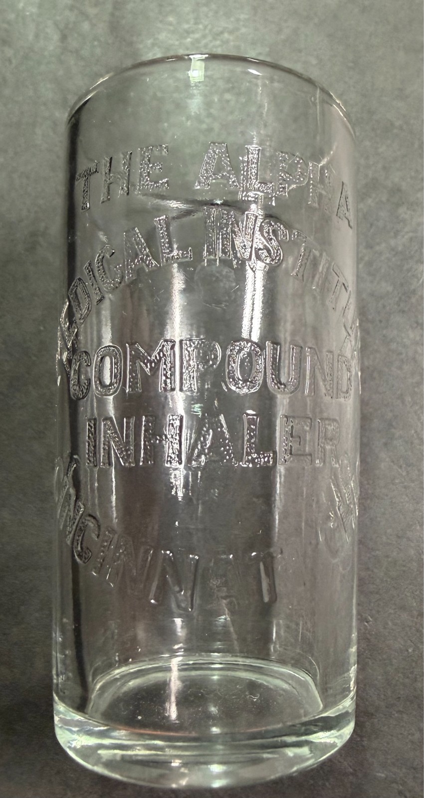Apothecary Dose Measurement Glass Cup Alpha Medical Institute Compound Inhaler