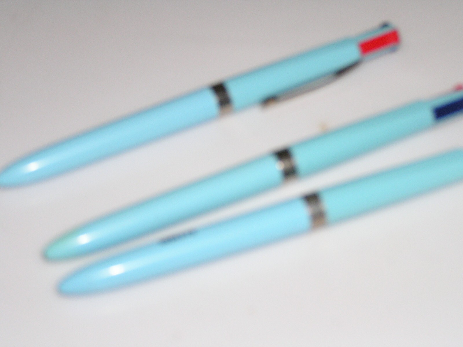3 Fioricet Drug Rep Pharmaceutical 3 color pen Plastic blue Promo NEEDS NEW INK