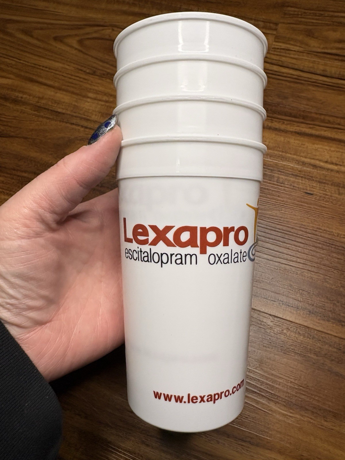 Lexapro Pharmaceutical RX Rep Promotional Plastic Drinking Cups Set of 4