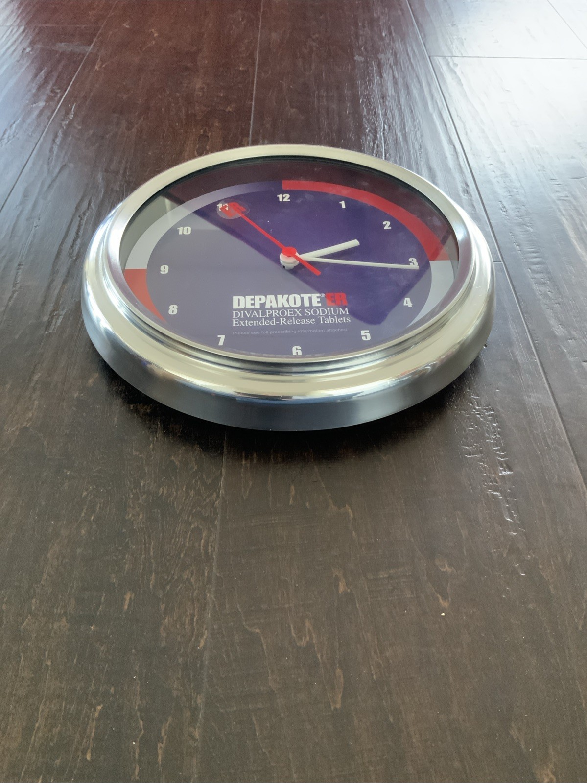 Depakote XR Pharmaceutical Collectible Wall Clock 10in Drug Rep Tested Working
