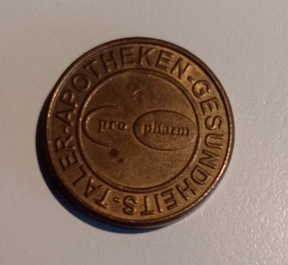 SANDOZ Pharmaceutical small coin token pin badge LSD Albert Hofmann rare