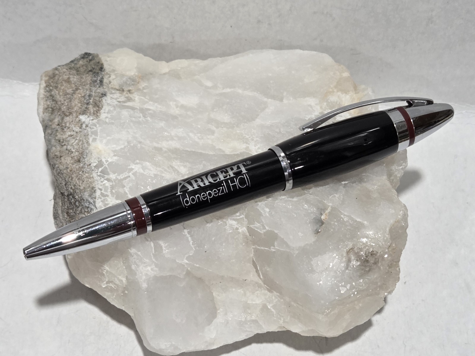 Aricept Pharmaceutical Drug Rep Pen Heavy Metal Black Silver