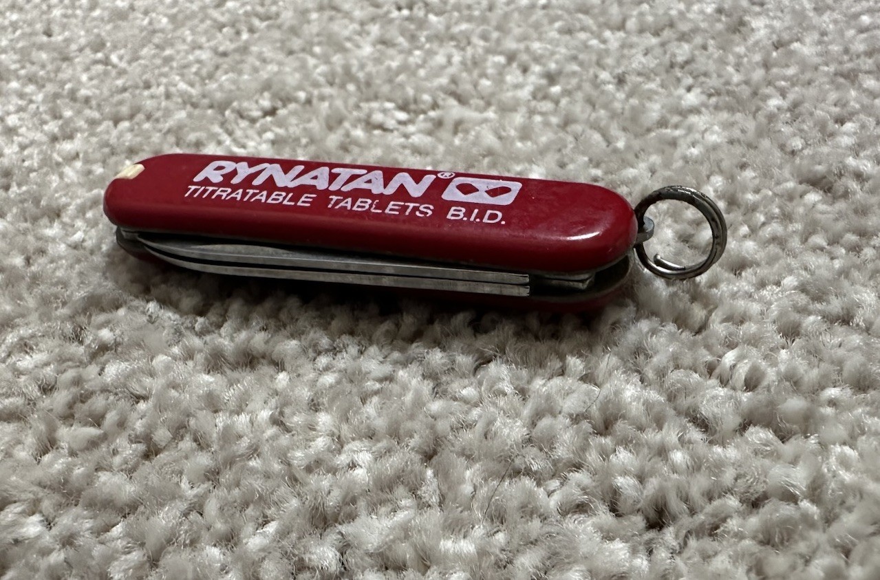 Vintage Rynatan Drug Rep Advertisement Small Swiss Army Knife Used