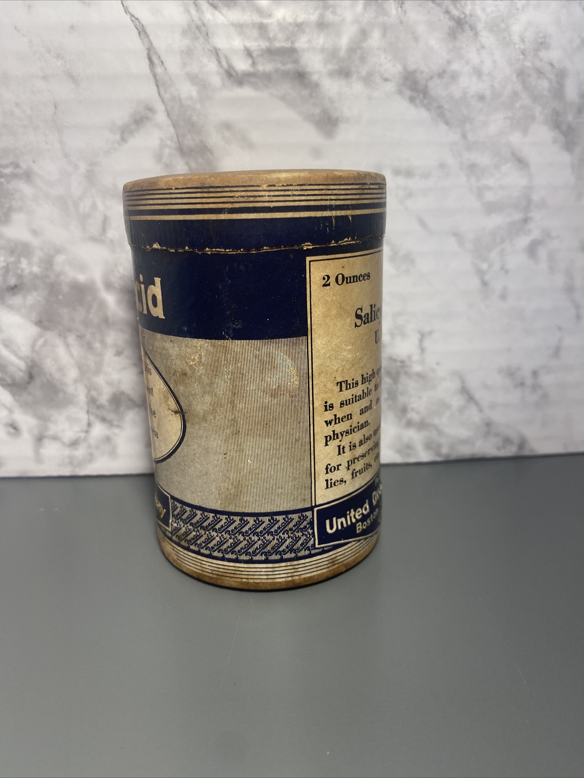 Vintage Puretest Cardboard Container United Drug Company Rexall Salicylic Acid