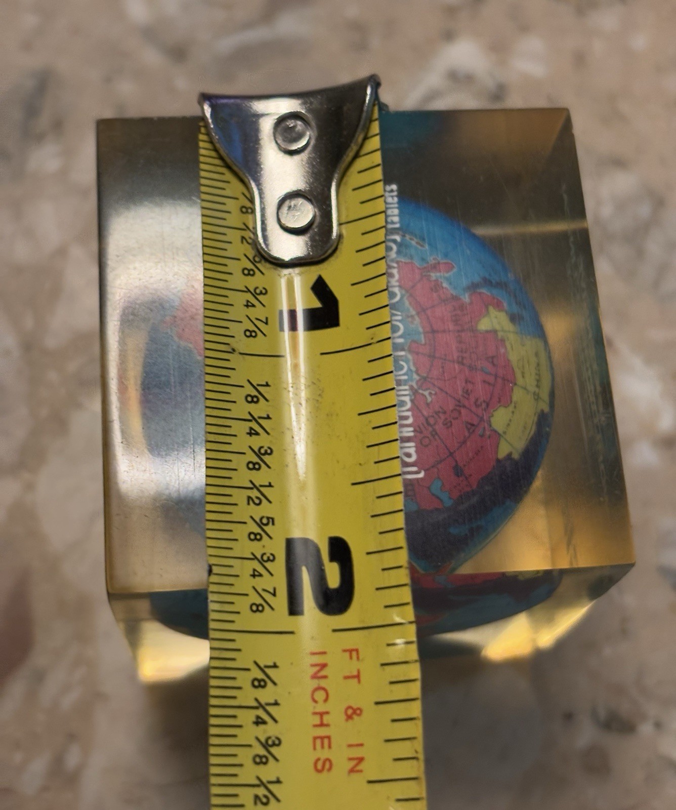 Vintage Zantac Glaxo Roche Pharmaceutical Acrylic Globe Paperweight