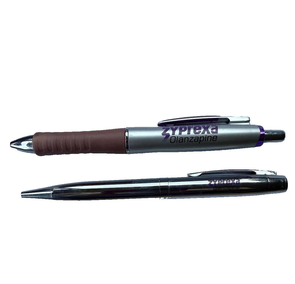 Lot of 2 Zyprexa Metal PENS Drug Rep Pharmaceutical Promo Advertising