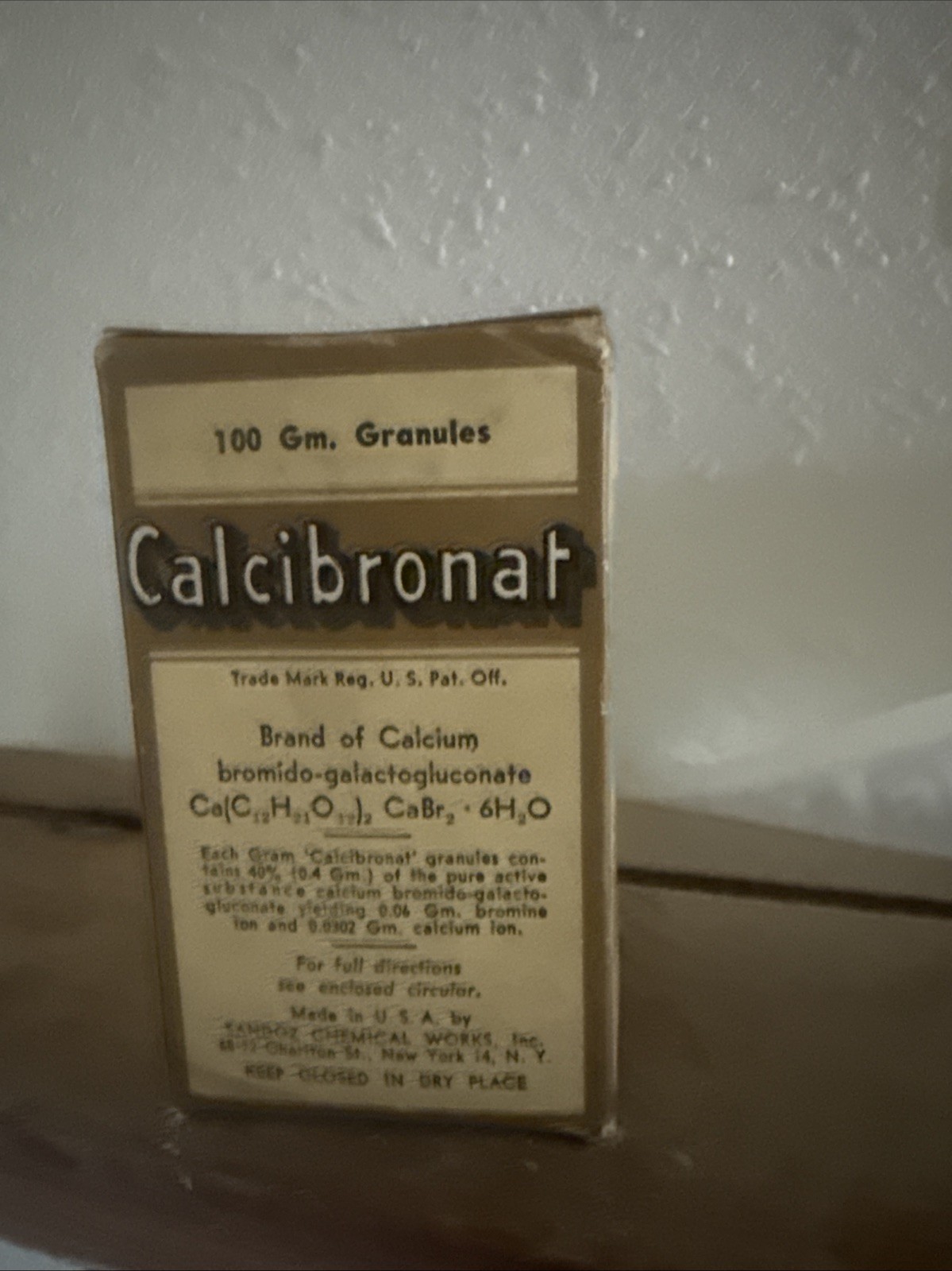 Vintage Sandoz Chemical Works ‘Calcibronat’ Collectible Display Box