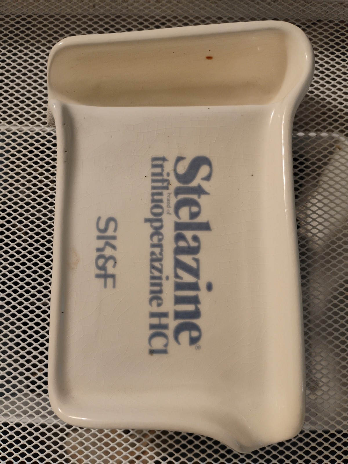 Vintage SK&F Stelazine trifluoperazine Anti-Psychotic Drug Ceramic Pill Counter