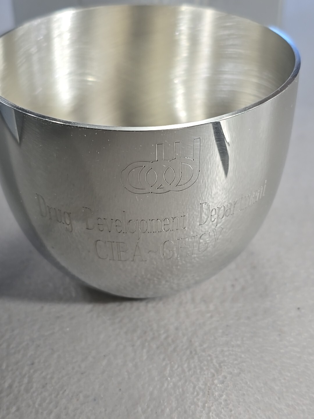 Pharmaceutical CIBA-GEIGY Drug Development Group Shiny Pewter Kirk Stieff Cup