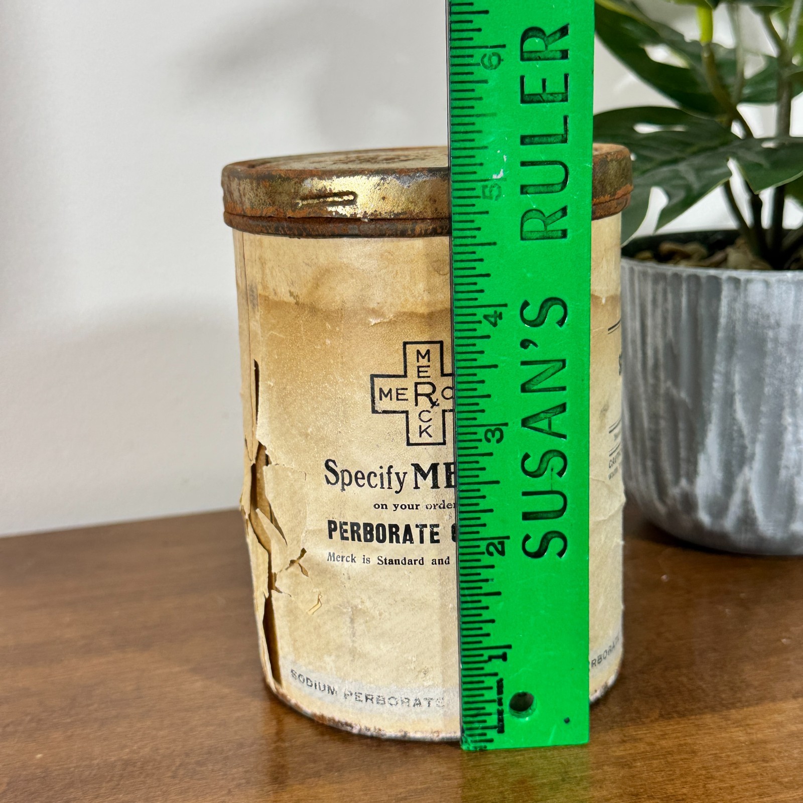 Vintage Merck 1 lb Sodium Perborate of Soda Container Apothecary Display