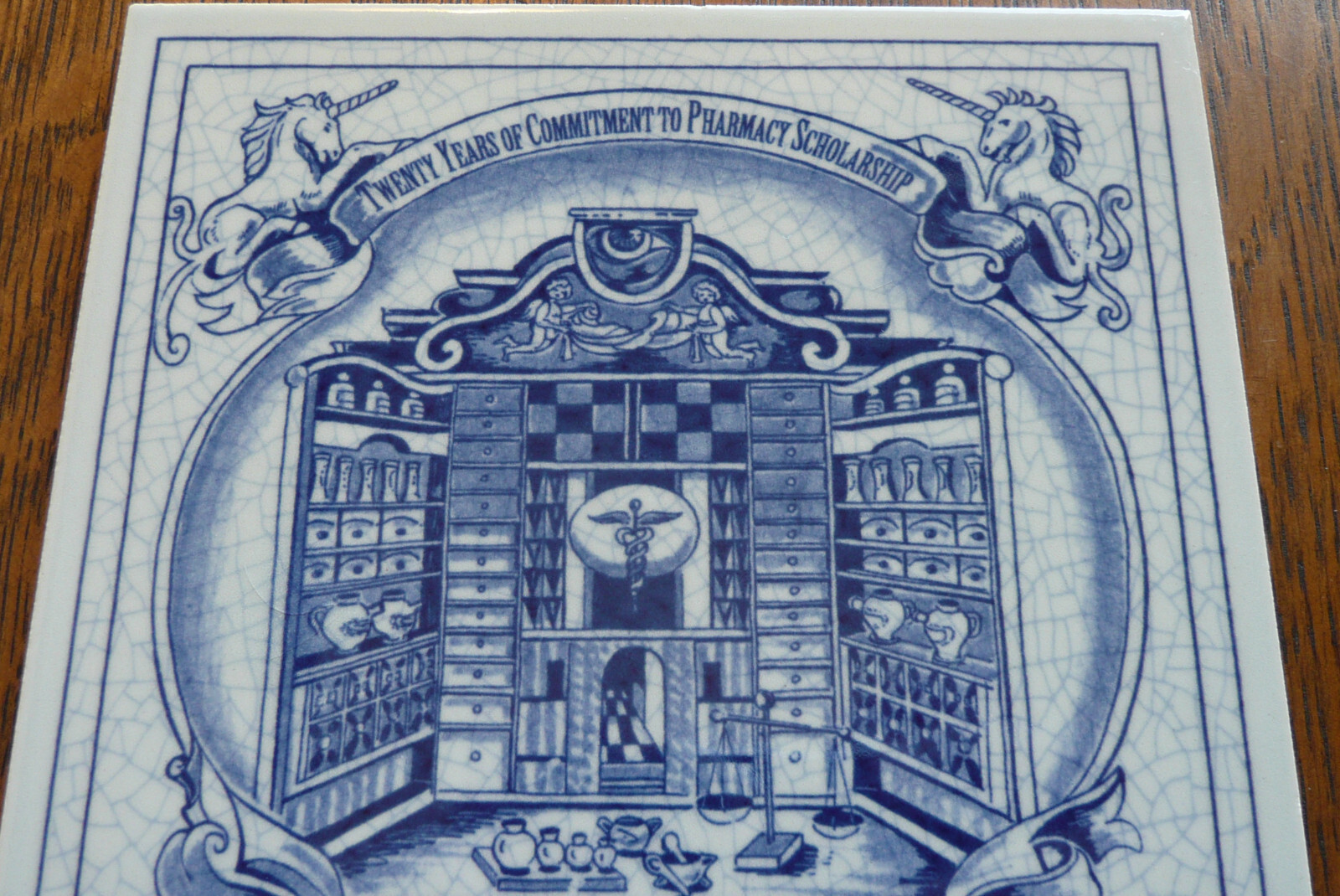 Burroughs Wellcome Co. Pharmacy Scholarship Program ~ 2 Delft Ceramic Tiles 1993