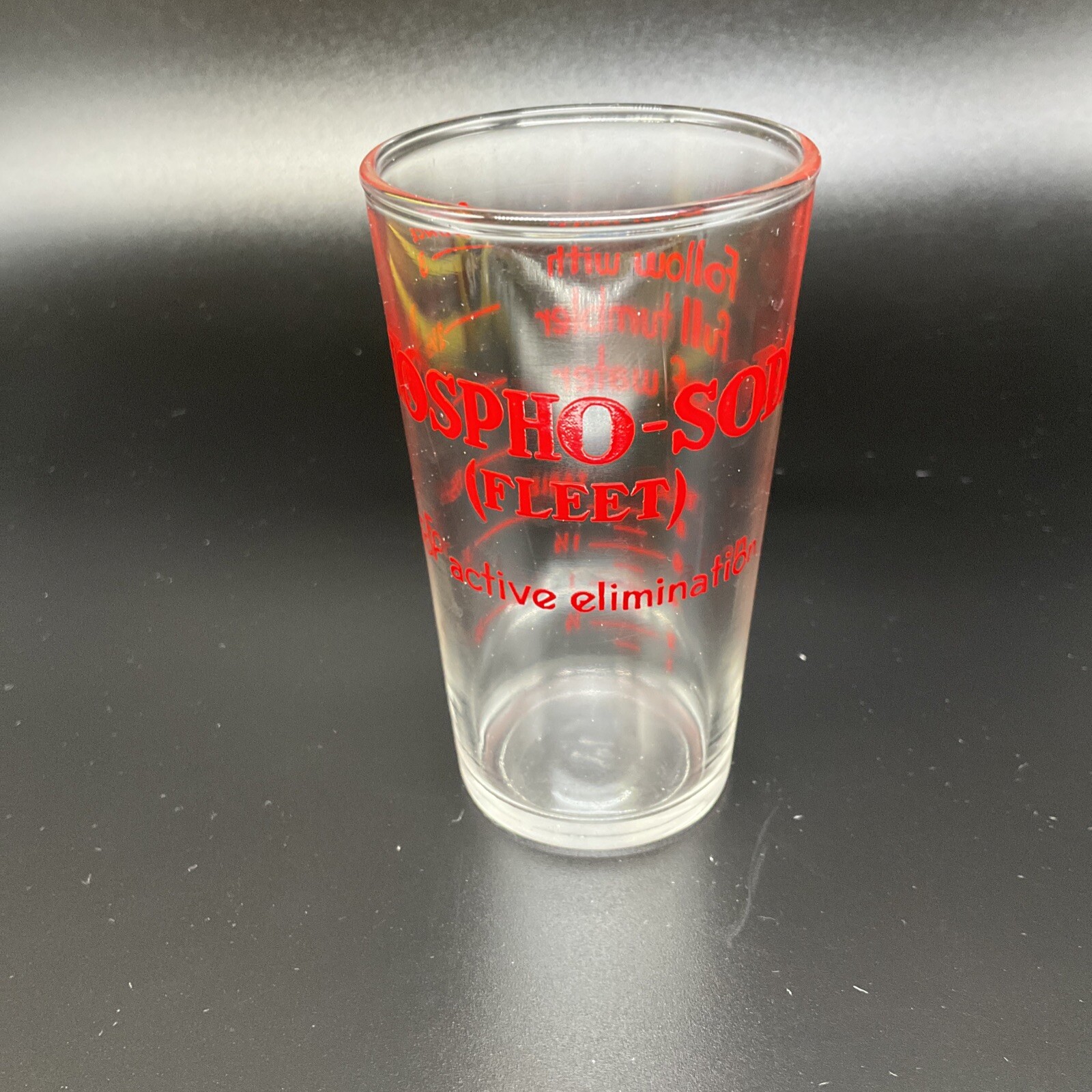 Vintage Hazel Atlas Fleet Laxative Phospho-Soda 3 Oz Glass Medical Advertising