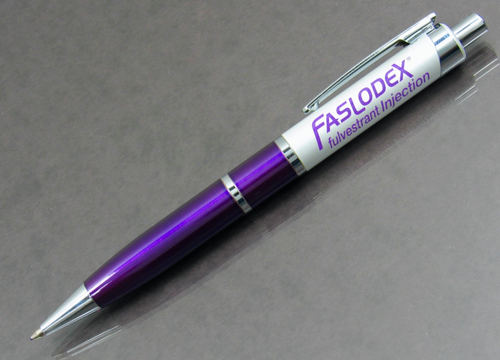 Exceptional Faslodex Metal PEN Drug Rep Pharmaceutical Promo Metallic Purple