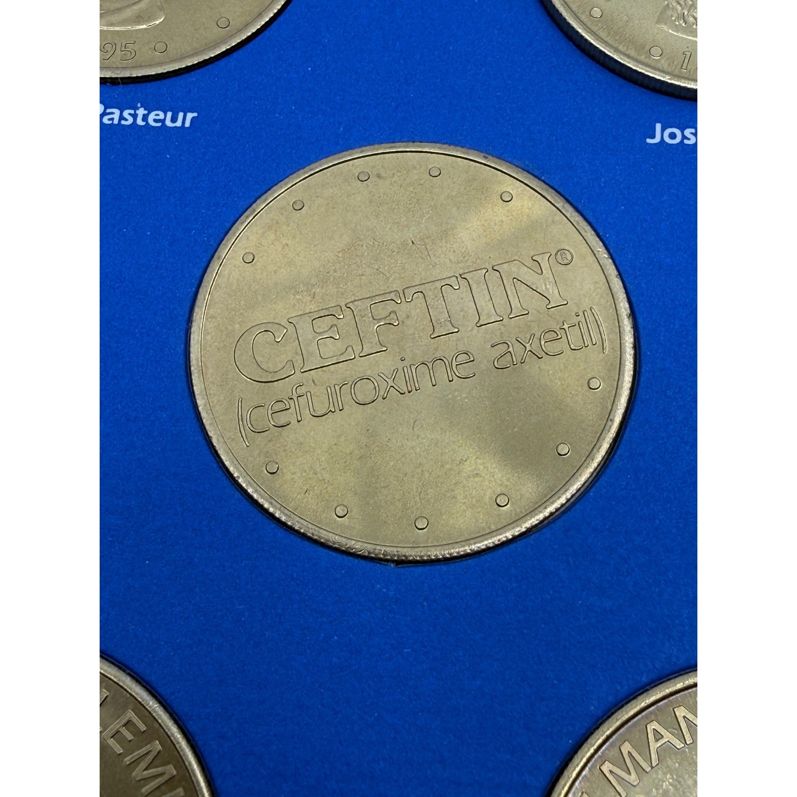 Vintage Ceftin Pharmaceutical Medals Framed Famous Scientists Medical History
