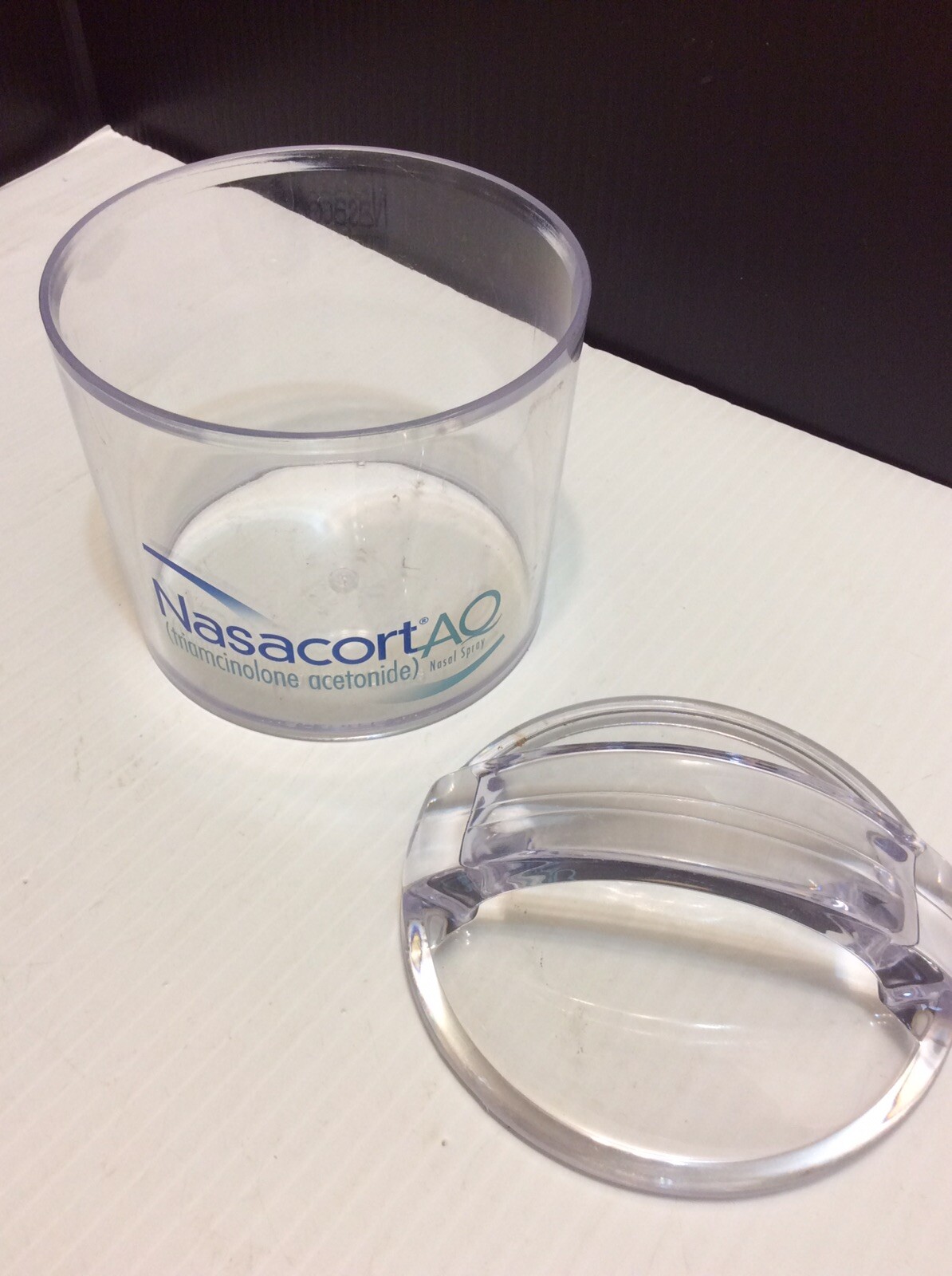 Drug Rep NASACORT AQ Medical Collectible Clear Acrylic Storage Container RARE