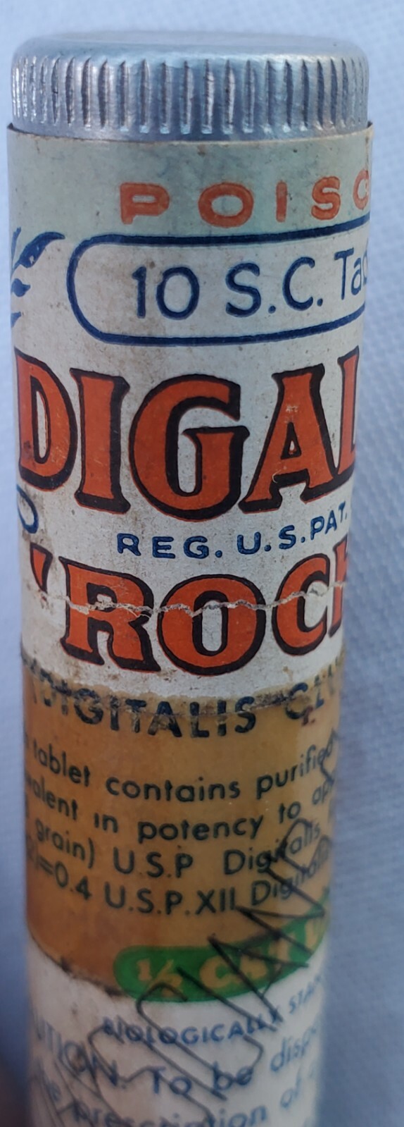Vintage Digalen Digitalis Glucosides Medicine Tube Tin Sample Hoffmann La Roche