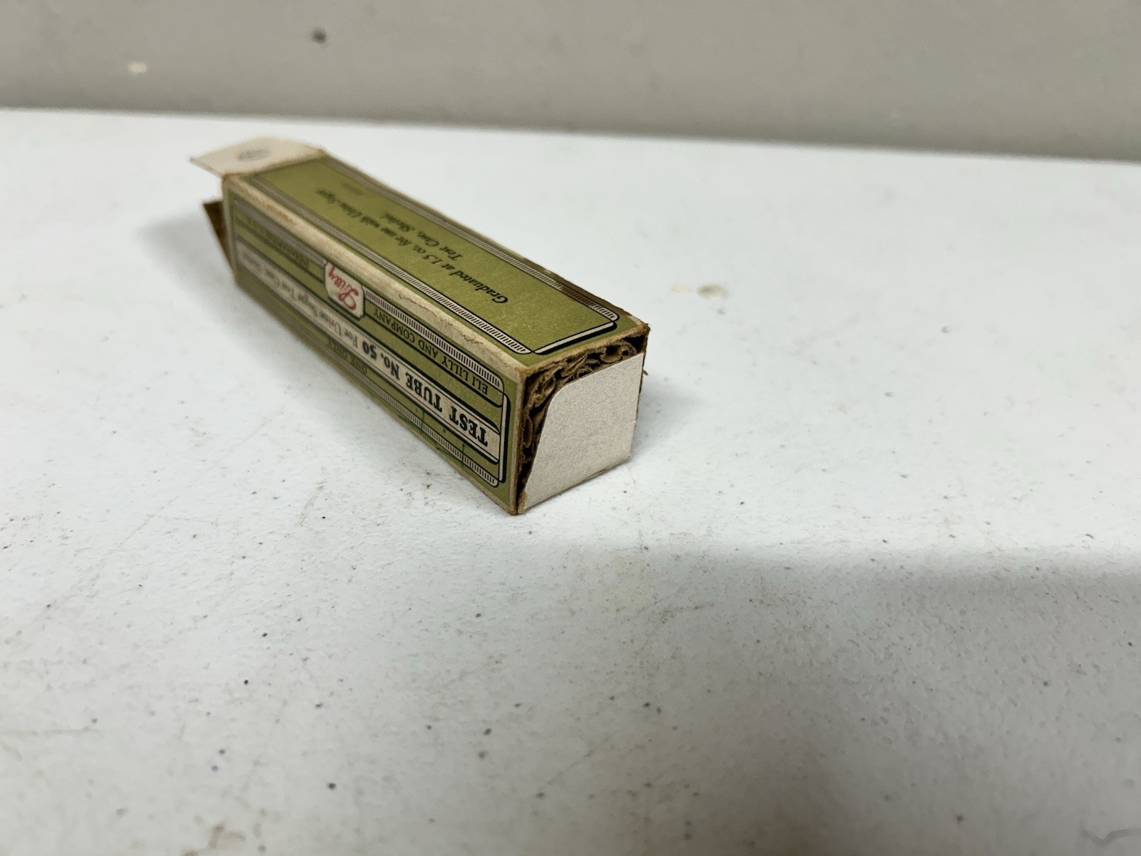 Vintage Eli Lilly Test Tube For Urine Sugar Test Box Bottle Rare Pharmaceutical