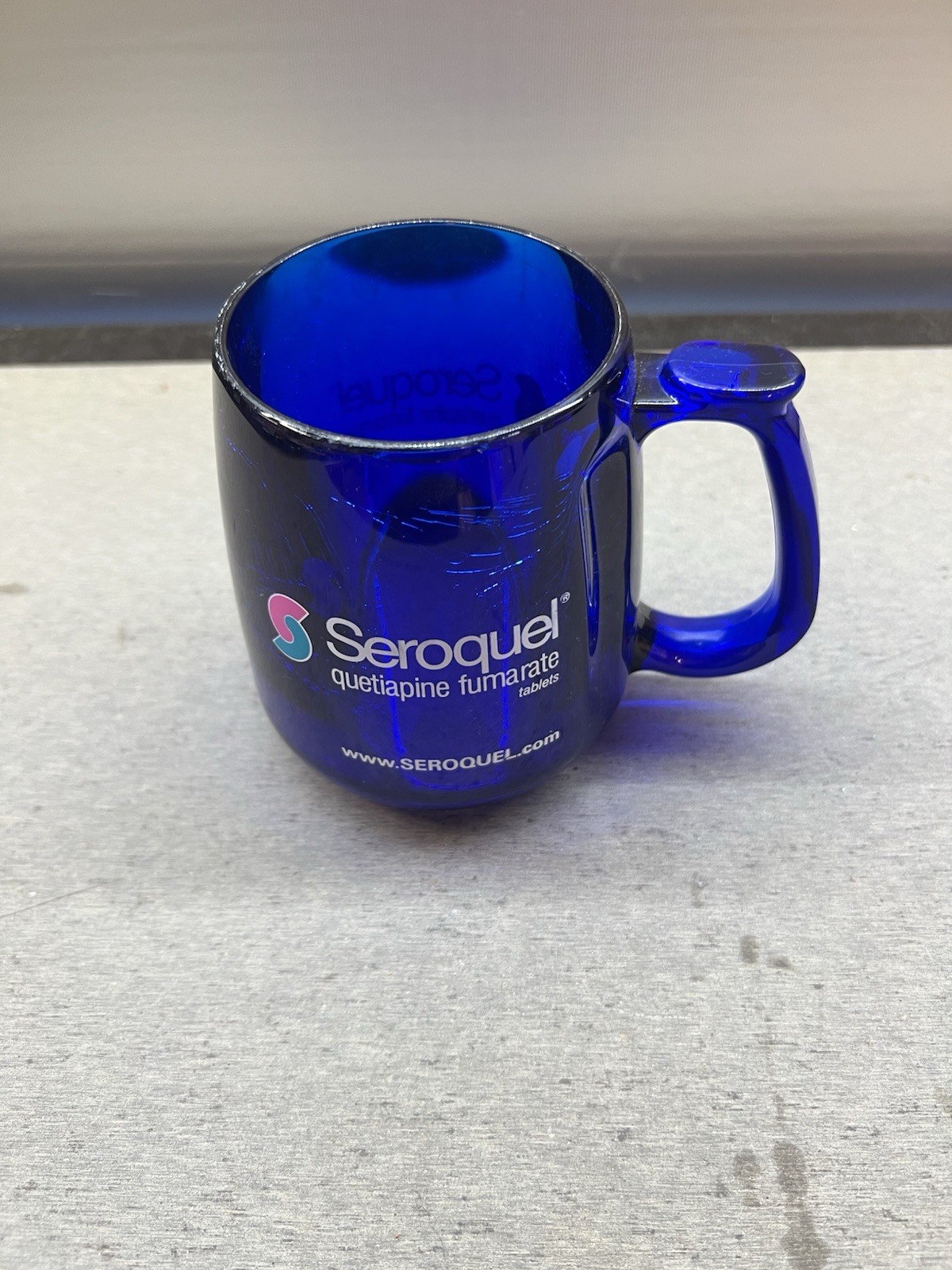 Seroquel Pharmaceutical Drug Rep Blue Coffee Mug Advertising Quetiapine Fumarate