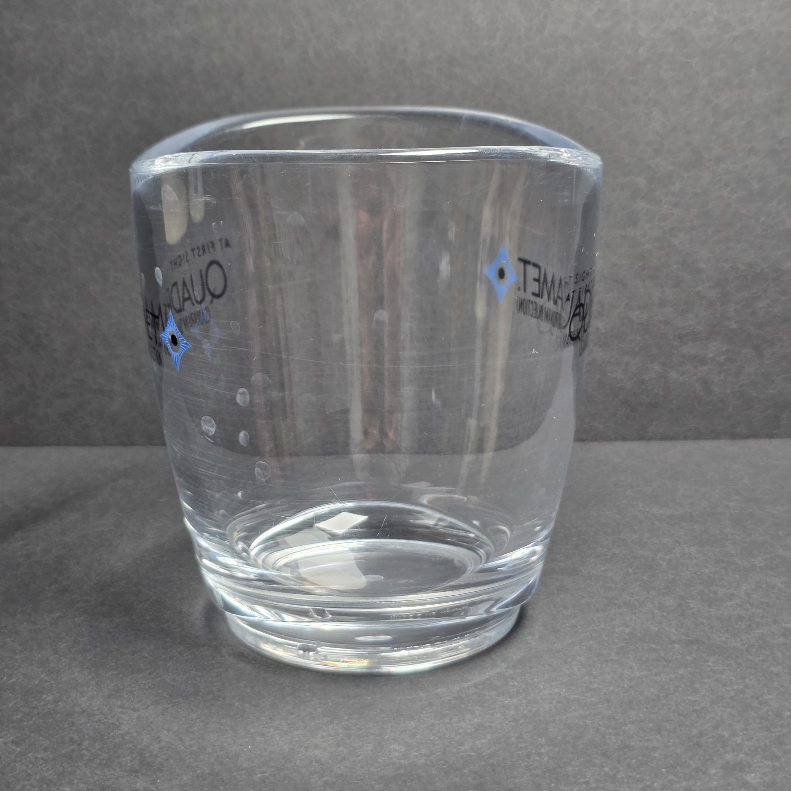 Quadramet Pharmaceutical RX Rep Cup Mug Medical Promo Hard Plastic Clear