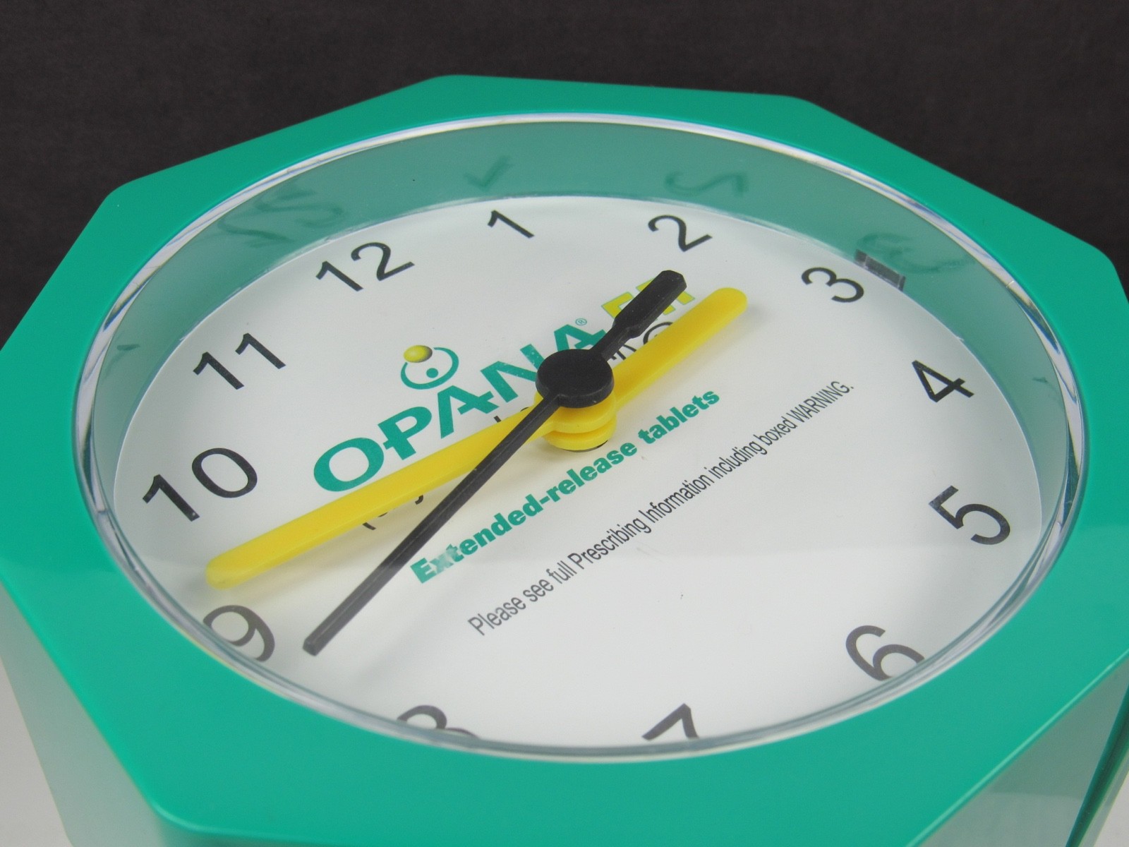 OPANA ER Oxymorphone CII Clock Pen Holder Drug Rep Pharmaceutical Promo w/ Info
