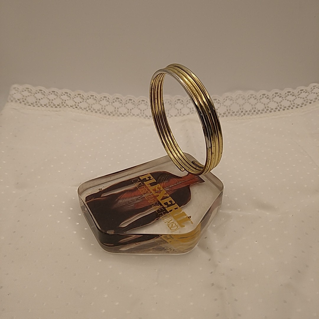 Flexeril Lucite Metal Ring Letter Holder Merck Co Drug Rep Promo Pharma Vintage