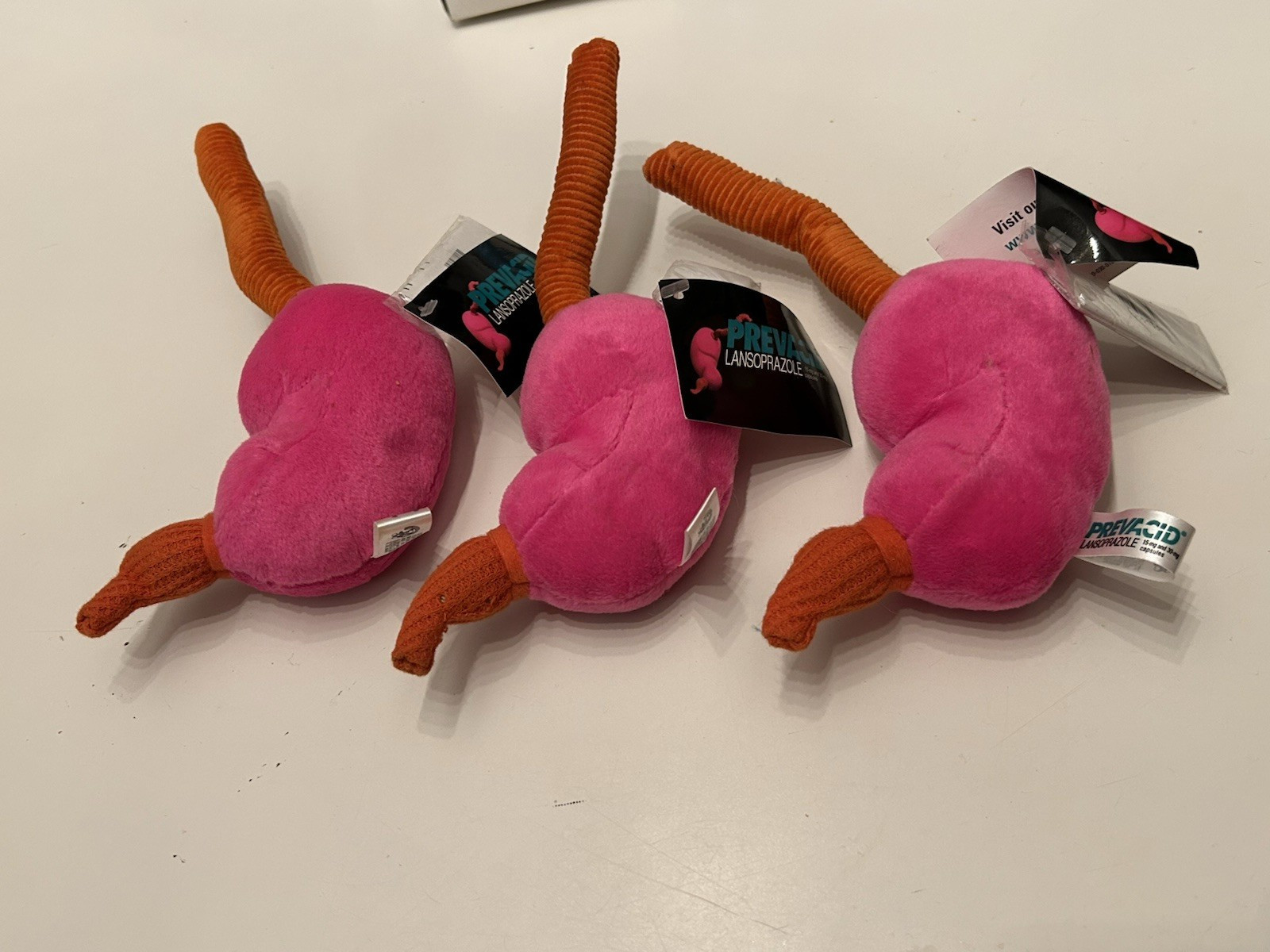 Lot of 3 – Prevacid Stomach 6” Plush Pharmaceutical Plush Original With Tags
