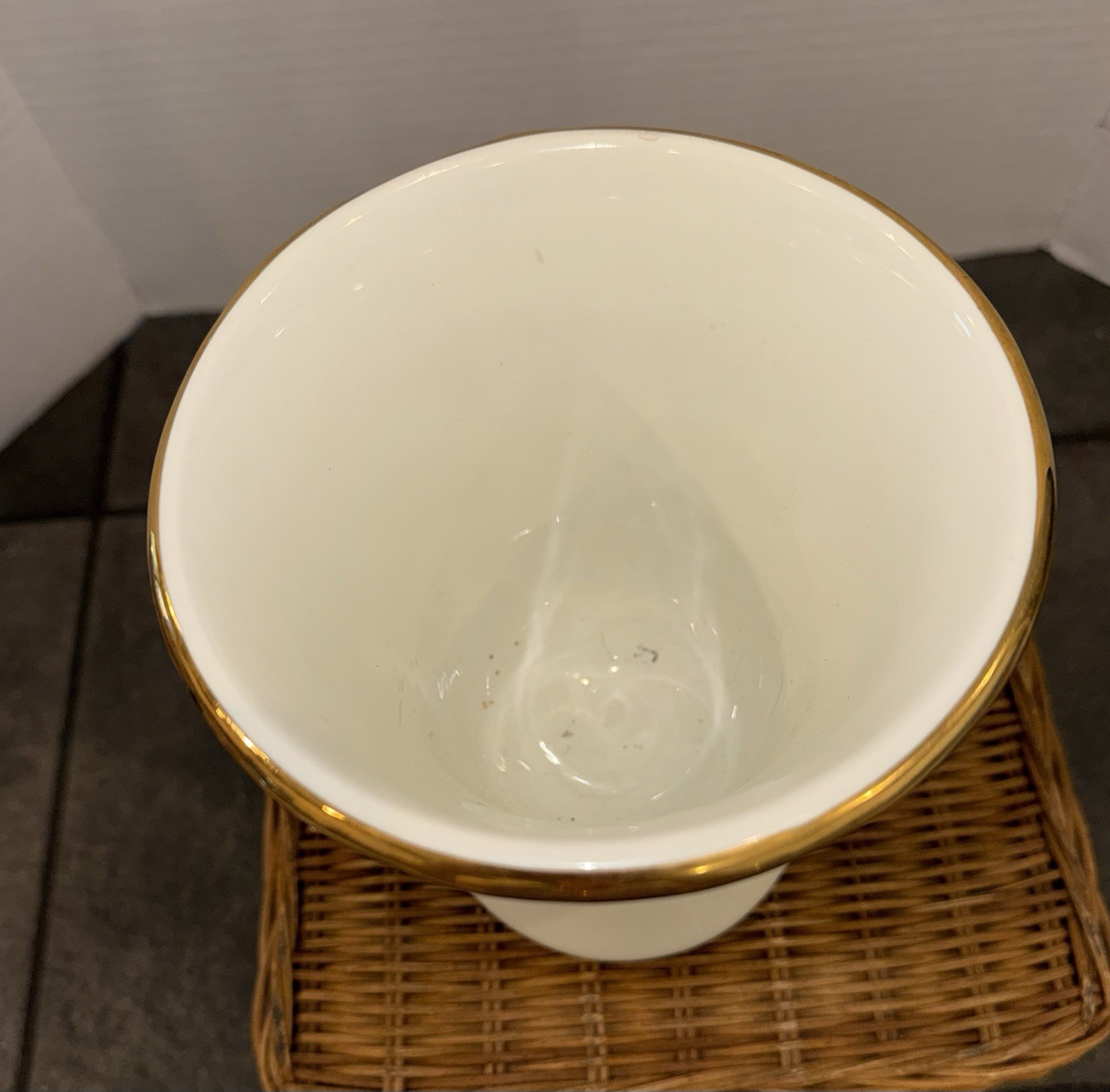Vintage 1940’s Owens Illinois Stoneware RX Pharmacy Mortar No Pestle Vase