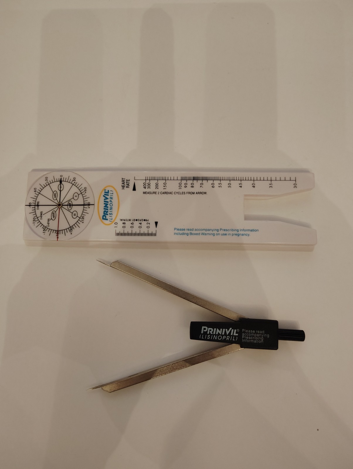 Rare Prinivil promotional ECG Ruler distributed by pharmaceutical reps