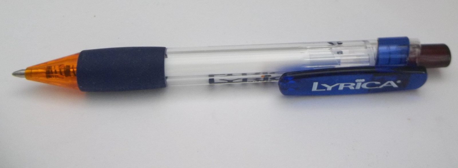 LYRICA Promotional Pen Plastic Medium Weight – Rubberized Grip – Writes