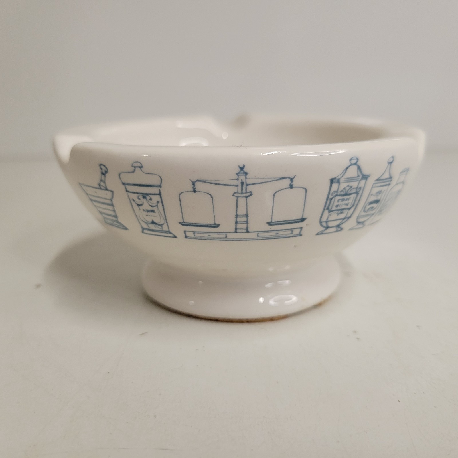 VTG Merck Sharp & Dohme Porcelain Pharmacy Mortar & Pestle Ashtray MSD C. Lamb
