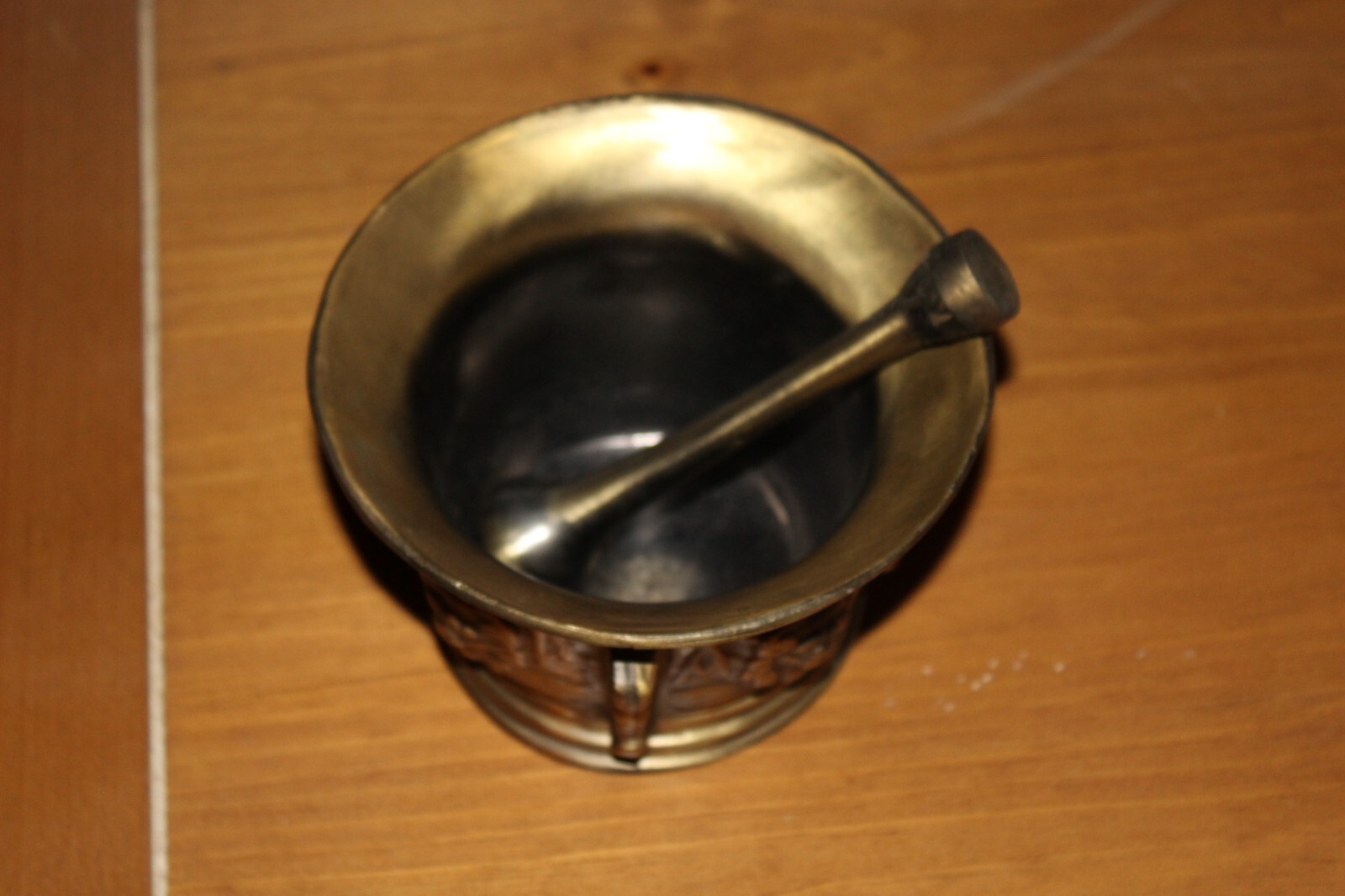 Vintage Bronze Brass Mortar & Pestle Apothecary Chemist Pharmacy