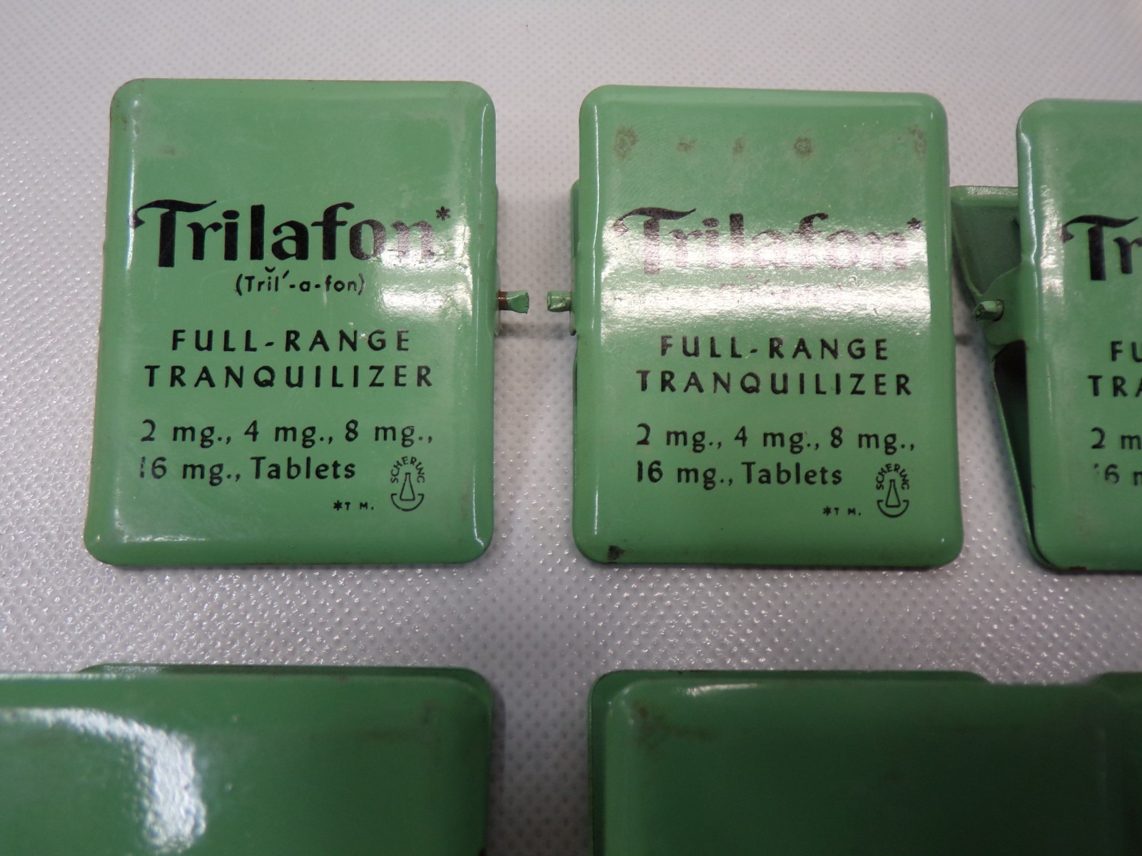 (12) Trilafon Full Range Tranquilizer Vintage Medical Advertising – Shows Wear
