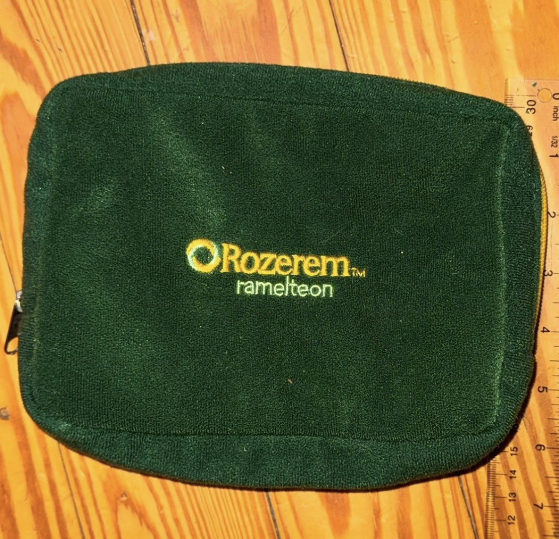 Rozerem Ramelteon Promotional Green Zip Bag Pharmaceutical Collectible Pouch