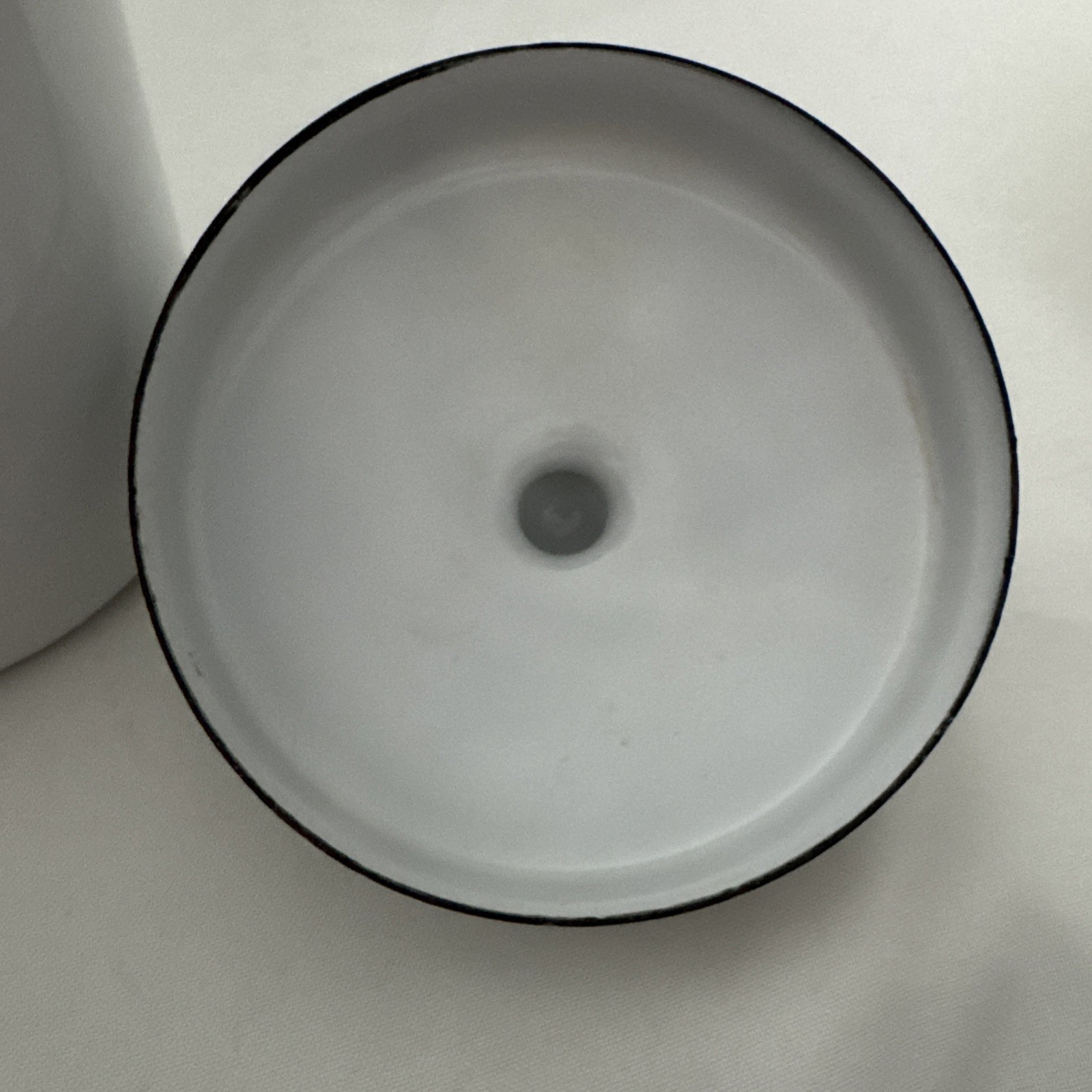 Vintage White 7” Enameled Apothecary Jar with Lid Laboratory Collectible Decor