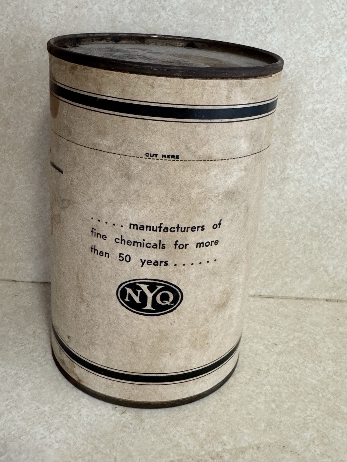 Vintage NYQ Rochelle Salt 1Lb Canister 1940s WWII Era Apothecary Chemist Display