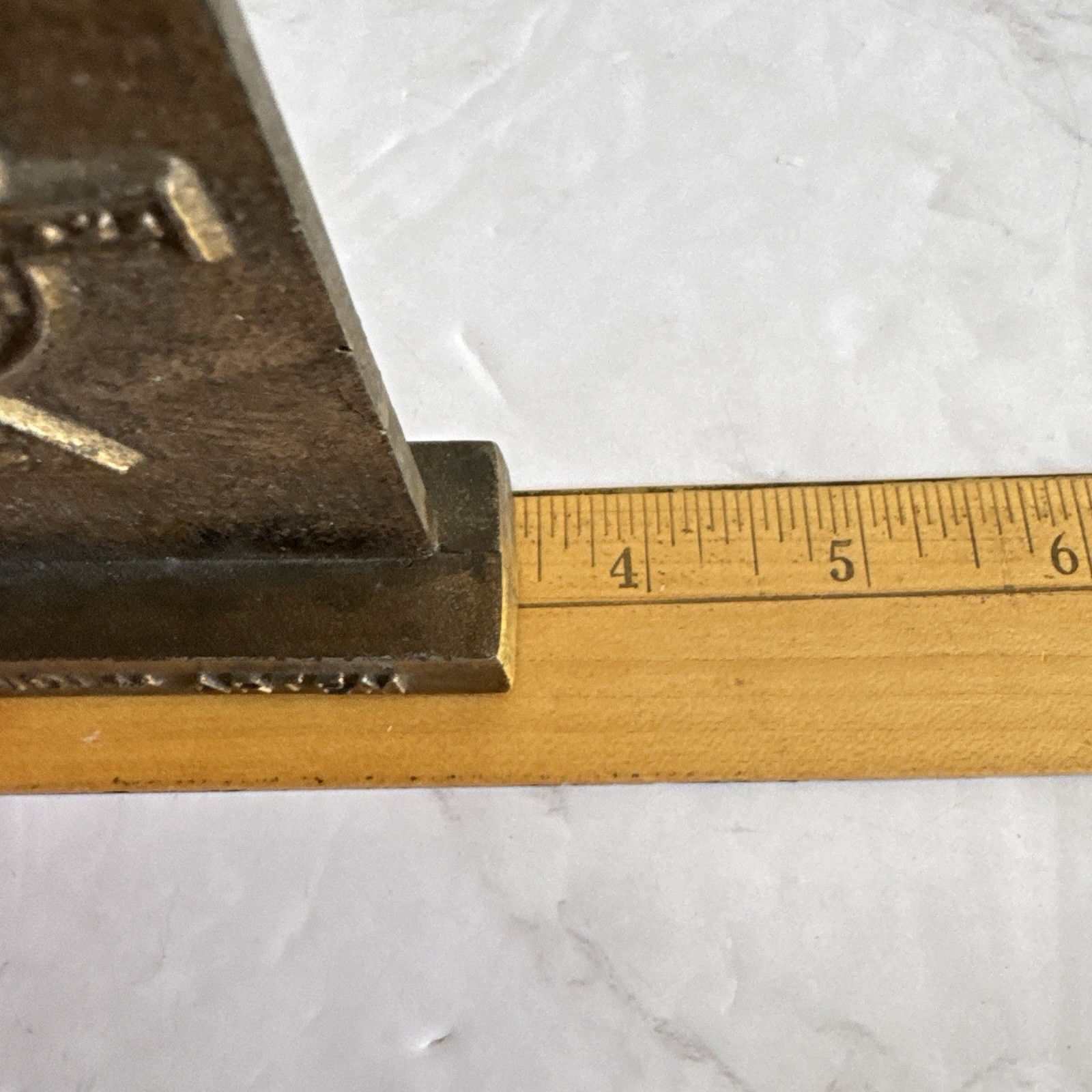 Vintage Tinactin Secundum Artem Brass Bookend Apothecary Pharmacy Paperweight