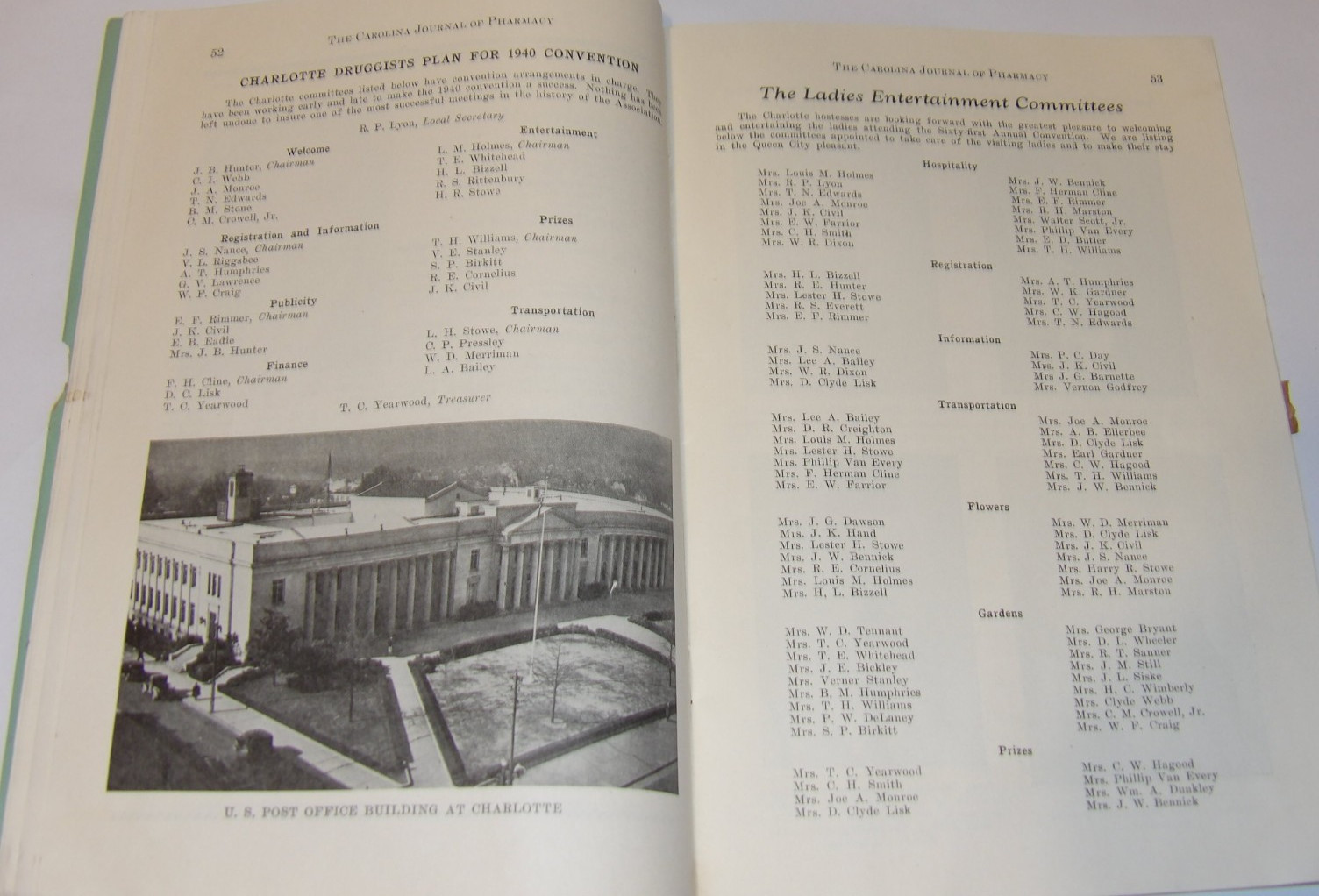 VTG 1940 DRUGGIST CONVENTION SOUVENIR BOOK! CHARLOTTE, NC! ADS/HOTELS/PICTURES!