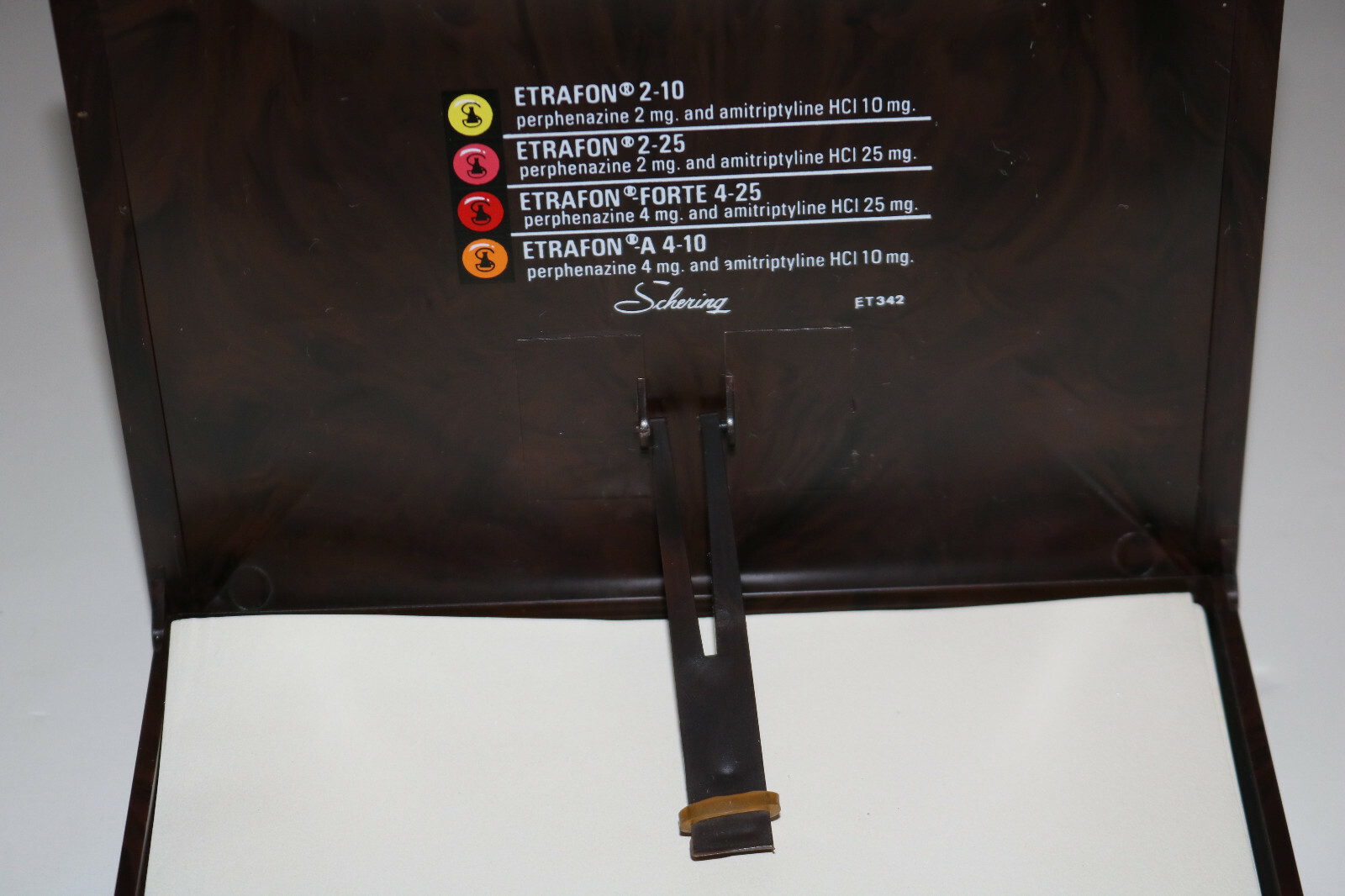 ETRAFON antipsychotic Schering promo note paper and holder
