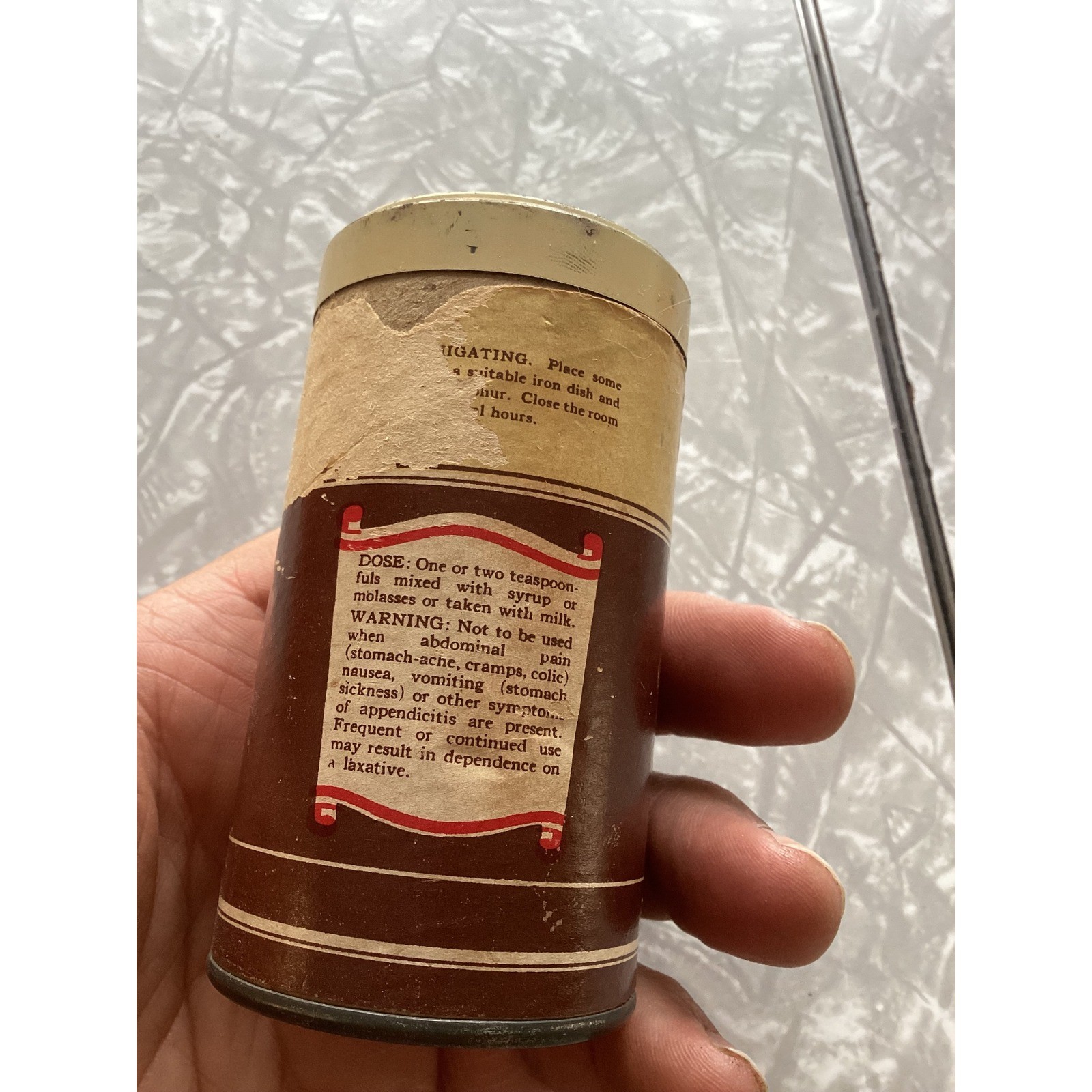 Vintage National Flowers of Sulfur Apothecary Tin 4oz St Louis MO Medical Prop