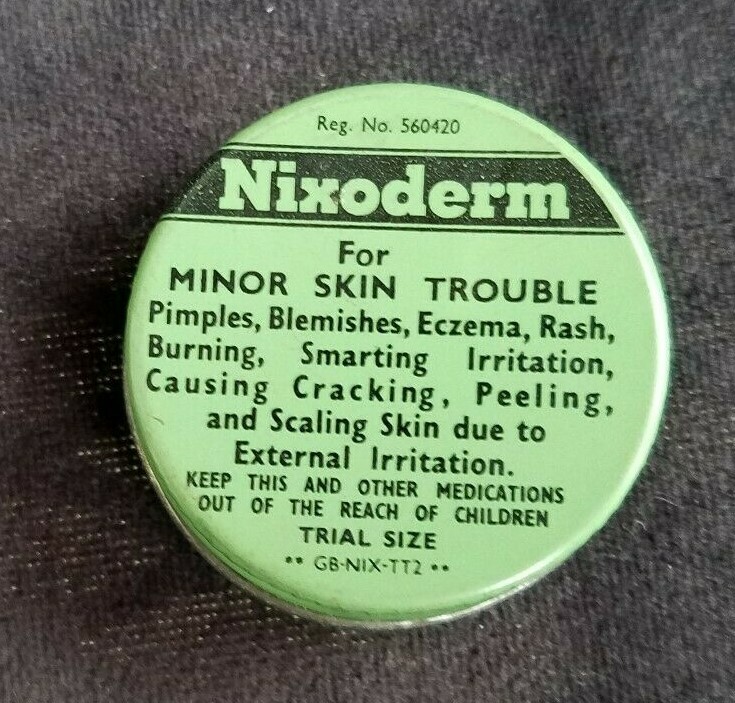 Old Advertising Sample Medicine Tin NIXODERM Knox Laboratories London England