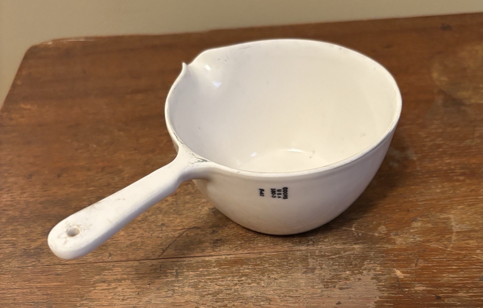 Vintage Coors USA 180-3 F-42 Porcelain Evaporating Lab Equipment Handled Dish