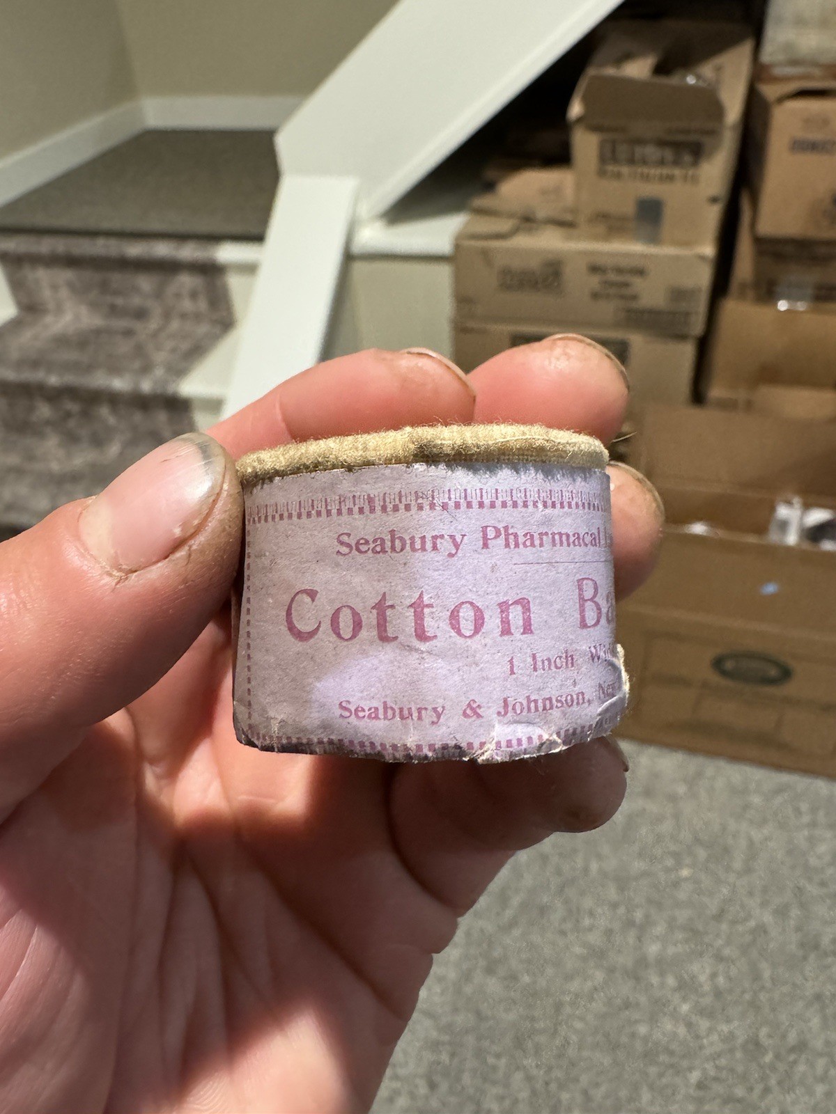 Seabury Pharmacal Laboratories Cotton Bandage New York NY Vintage Roll 1940s Era