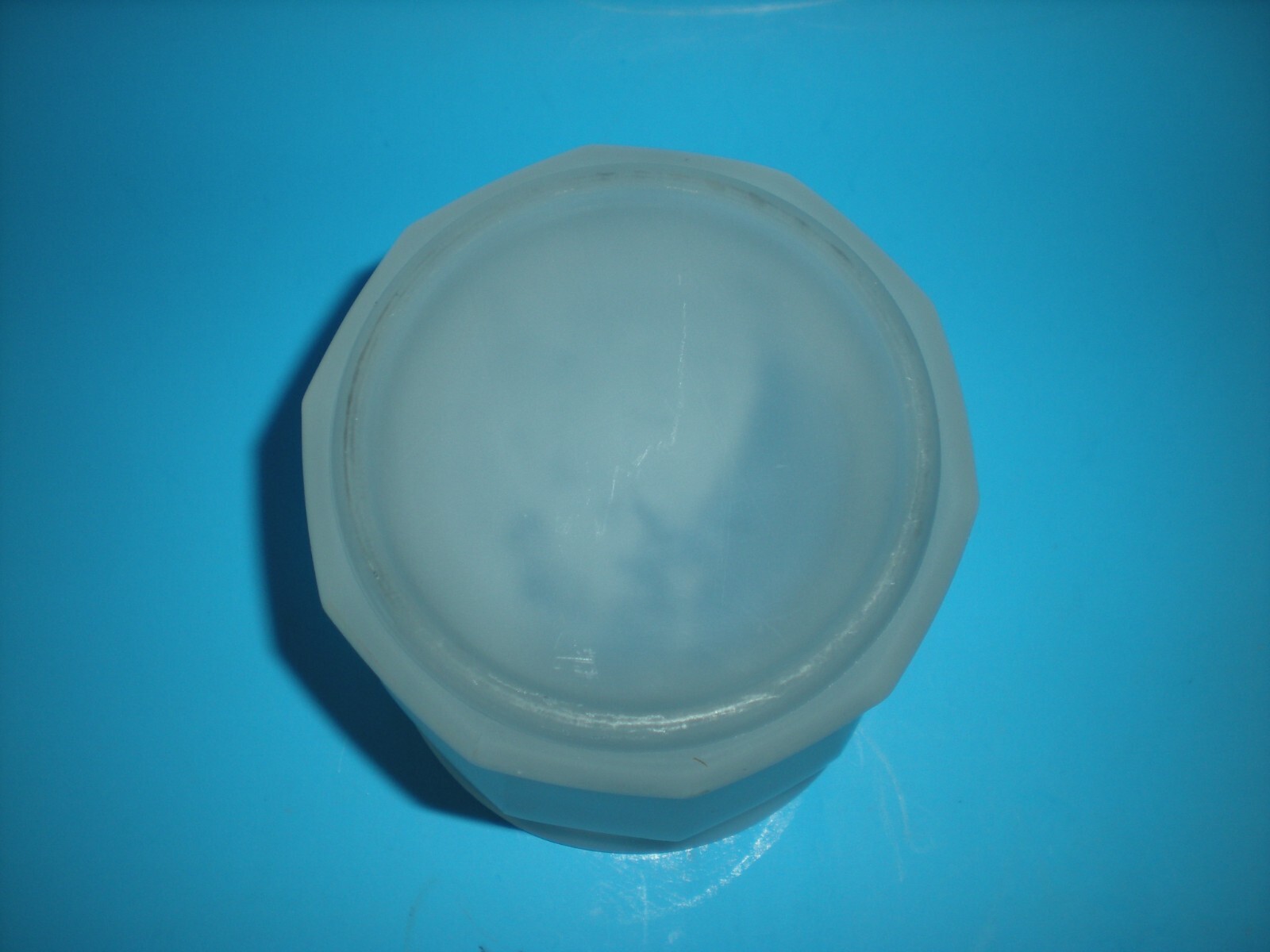 10″ vtg Apothecary Canister Jar with Ball Dome Lid Very Heavy & Thick glass
