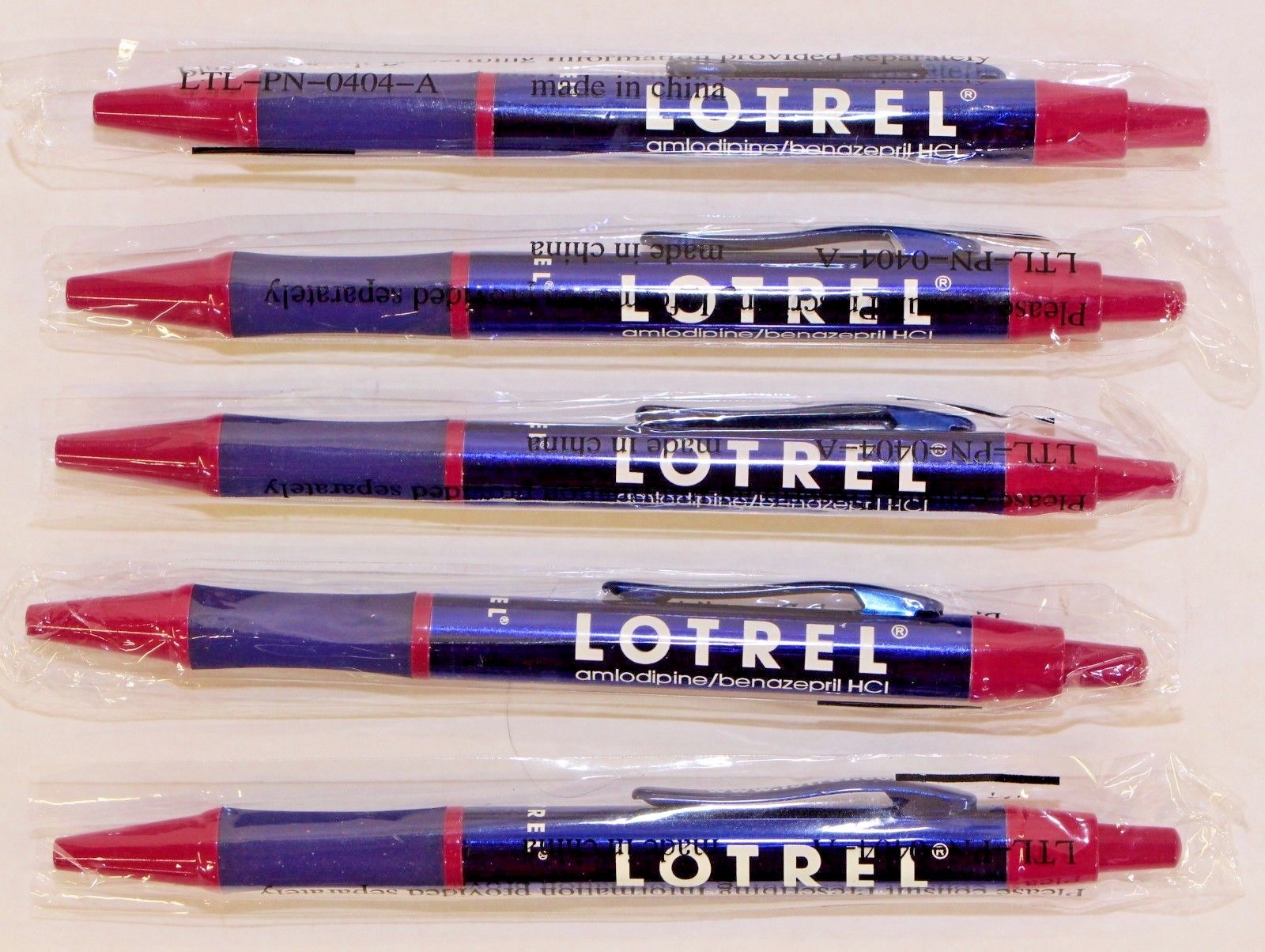 5 Lotrel Pharmaceutical Beautiful Slimline Heavy Metal Pens New in Sleeve