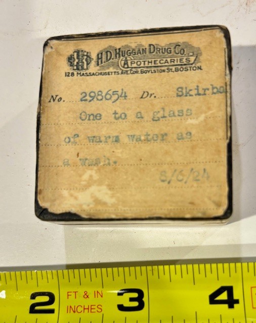 Vintage 1924 H.D. Huggan Drug Co. Apothecary Box – Boston, MA – Medical Ephemera