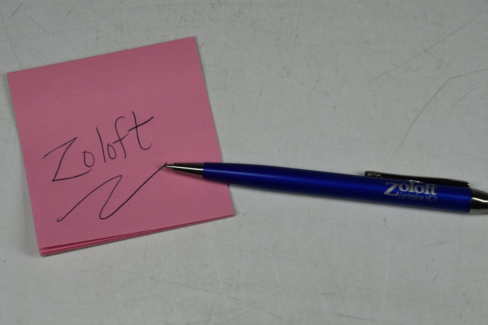 Zoloft Silver & Blue Metal PEN Drug Rep Pharmaceutical Promo Advertising