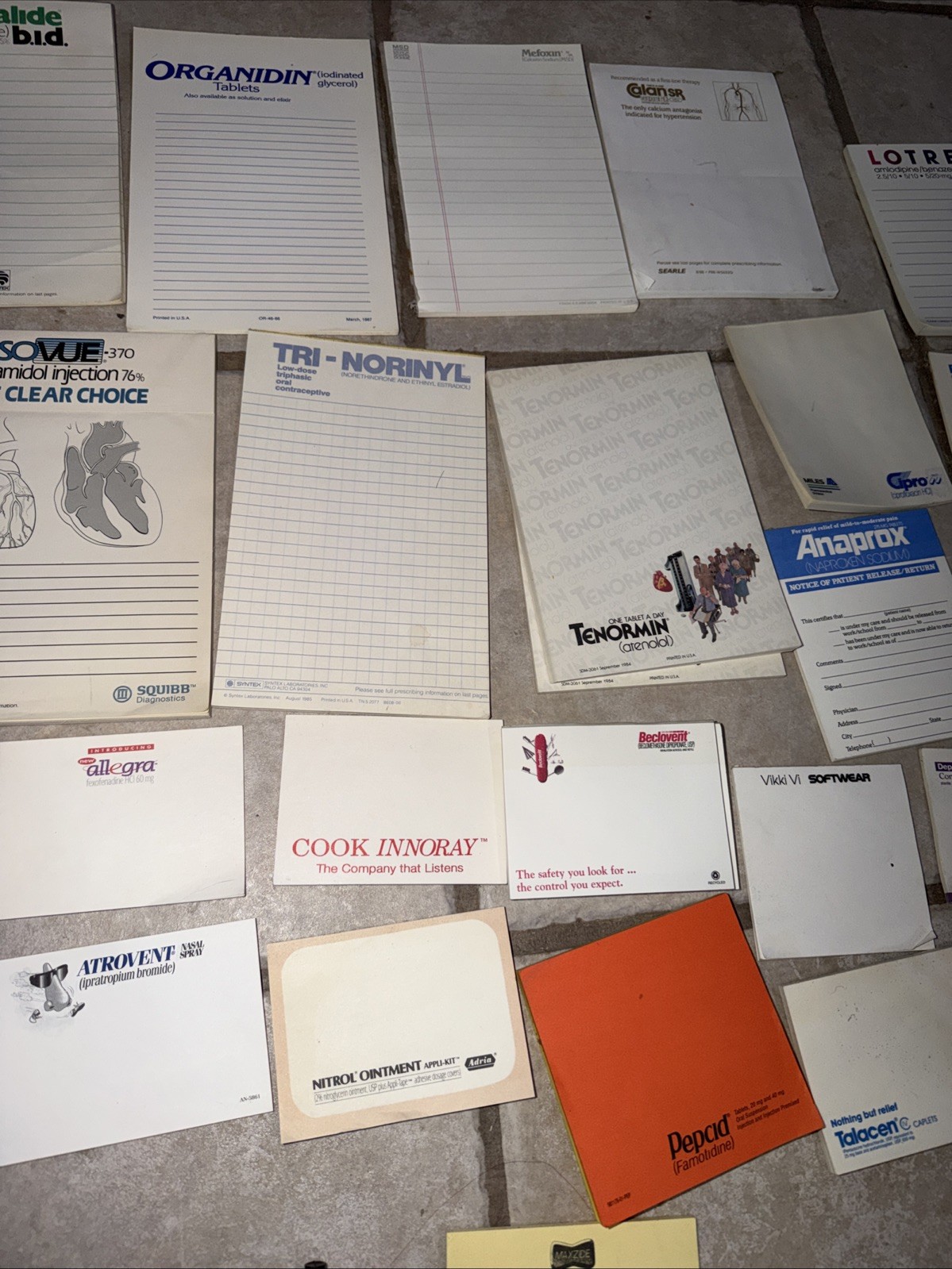 Huge Lot Pharmaceutical Promotional Notepads Pens Ect 1980-1990’s
